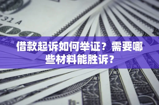 武汉借款起诉如何举证？需要哪些材料能胜诉？